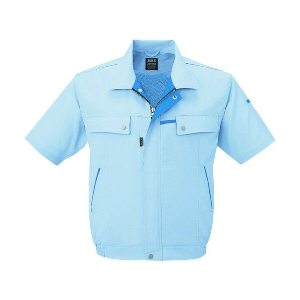 夏 半袖ブルゾン サックス色 LLサイズ WA10450-13-LL 1点