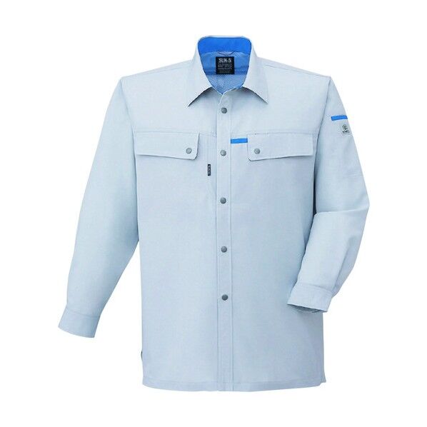 夏 長袖シャツ シルバーグレー色 Sサイズ WA10459-6-S 1点