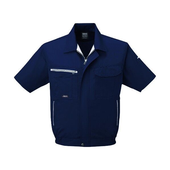 夏 半袖ブルゾン ネイビー色 5Lサイズ WA10550-3-5L 1点