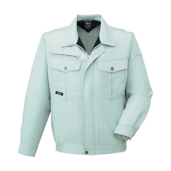 夏 長袖ブルゾン シルバー色 5Lサイズ WA10661-6-5L 1点