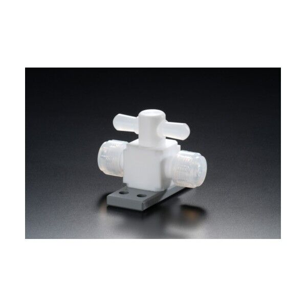 テフロン二方バルブ圧入型ベース付