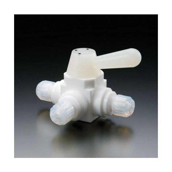 フロンケミカル フッ素樹脂（ＰＴＦＥ）三方ボールバルブ接続型６φ NR1668-001 1