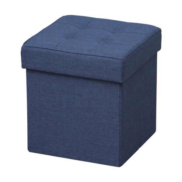 IRIS 折りたたみ収納スツールR ネイビー 385 x 385 x 95 mm SST-38-NV 1