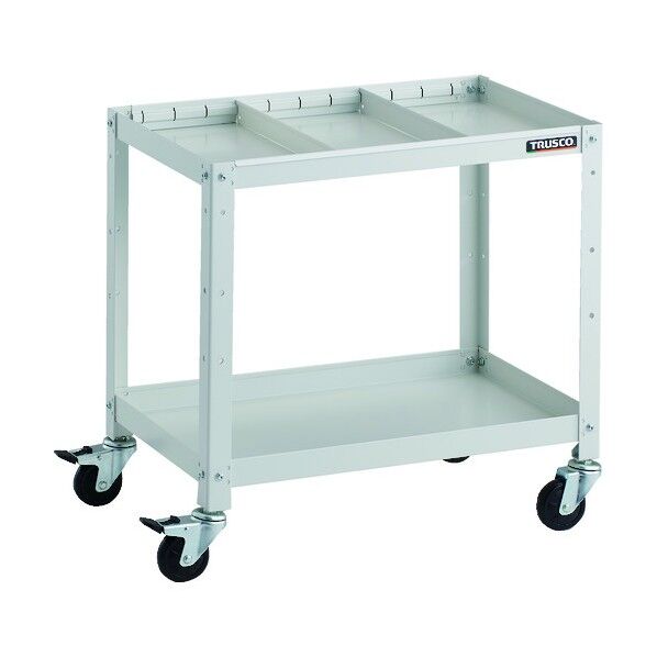 ラビットワゴン 600X400 仕切2段付 ゴム車輪 ホワイト RBW-662S2 W 1点