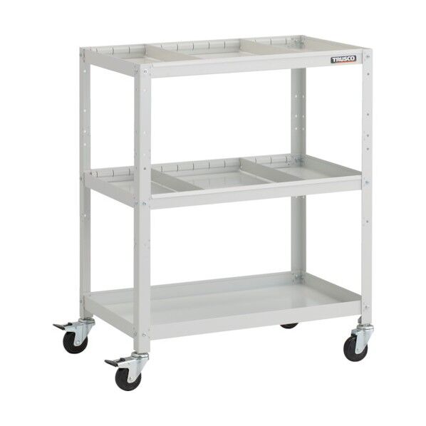 ラビットワゴン 700X450XH880 仕切板2段付 ゴム車輪 ホワイト RBW-973S2-W 1点