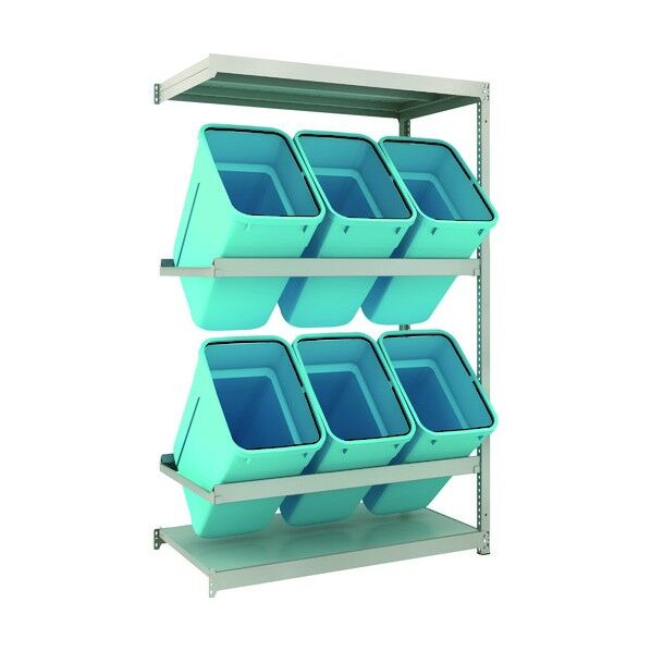 ゴミ箱ラック M1.5型 H1800XW1160XD595 2段 RBK-70 6個付 連結