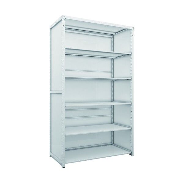 K1型抗菌塗装高密度収納棚 背板・側板付 H2200XW1250XD625 6段 K1-7466SG 1点