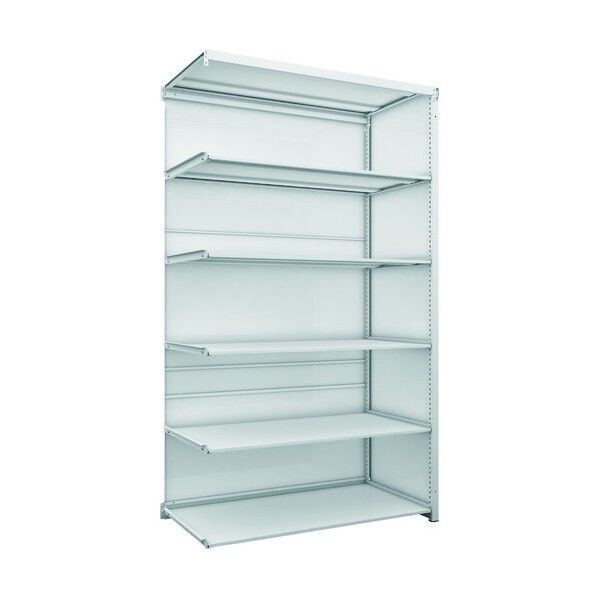 K1型抗菌塗装高密度収納棚 背板側板付 H2200XW1250XD625 6段 連結型 K1-7466SGB 1点