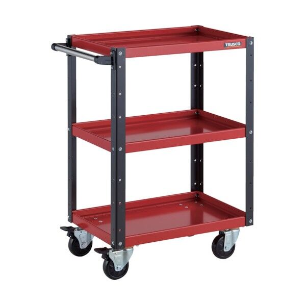 イーグルワゴン 600X400XH880 4輪自在 レッド/ブラック EGW-963J-RBK 1点