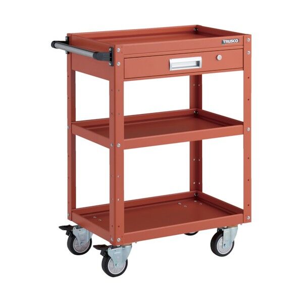 イーグルワゴン 600X400XH880 引出付 4輪自在 ウレタン車輪 オレンジ EGW-963VUJ-OROR 1点