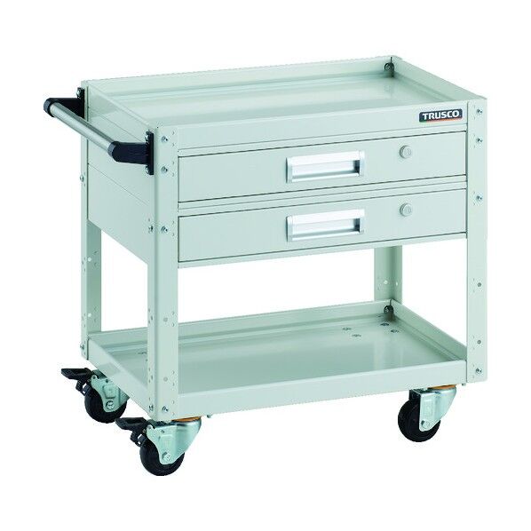 イーグルワゴン 600X400 引出2段付 4輪自在 ホワイト EGW-662V2J-W 1点