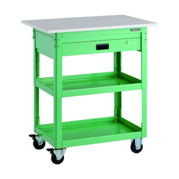 ツールワゴン ドルフィン 高さ調節式 天板付 900X600 1段引出 YG DLWS-A973TV-YG 1点