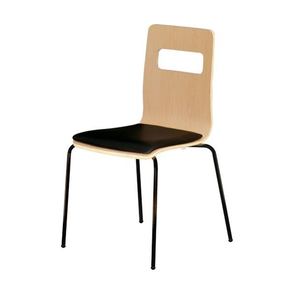 トラスコ(TRUSCO) 木目調チェア ナチュラル×ブラック ブラッククッション RLESBK-NB 1点...