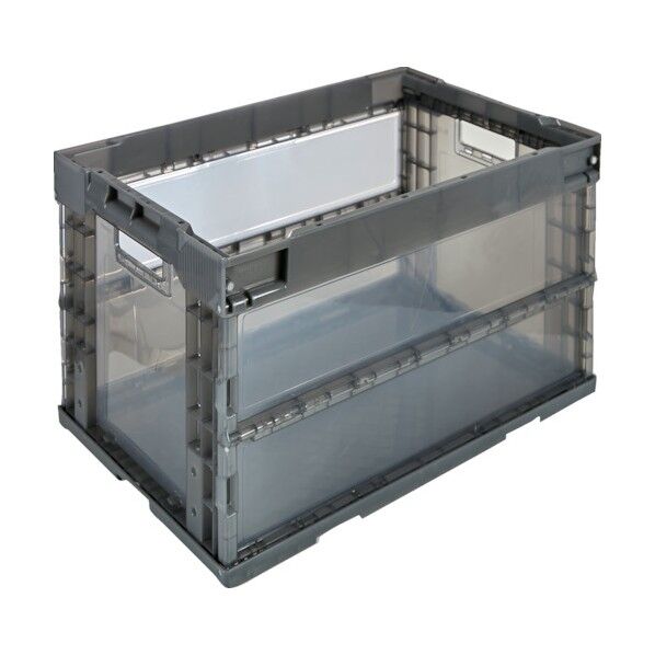 オリコン α折りたたみコンテナ 50L 透明ブラック TR-S50TMBK 1点