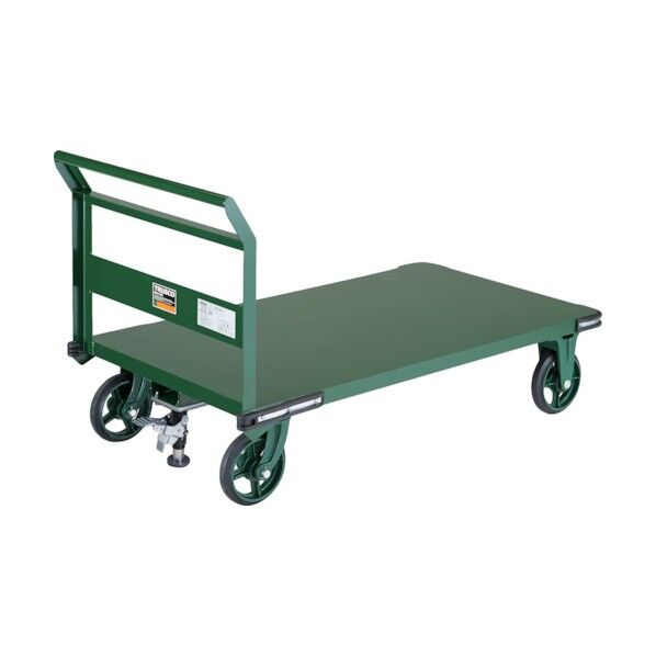 鋼鉄製運搬車 1400X750 Φ200 ハンドル側自在車 鋳物車輪 Lストッパー付 OH-1LRSS 1点