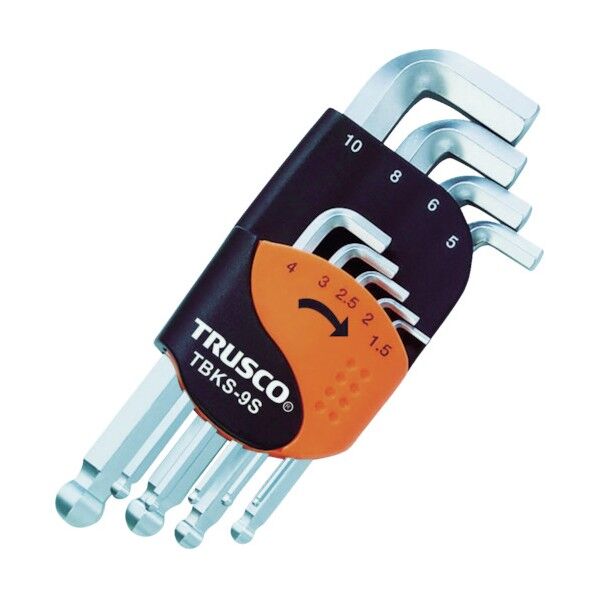 ボールポイント六角棒レンチ首下ショート9本セット