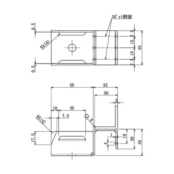 カセット式ホイールコンベヤ取付金具Sストッパー付