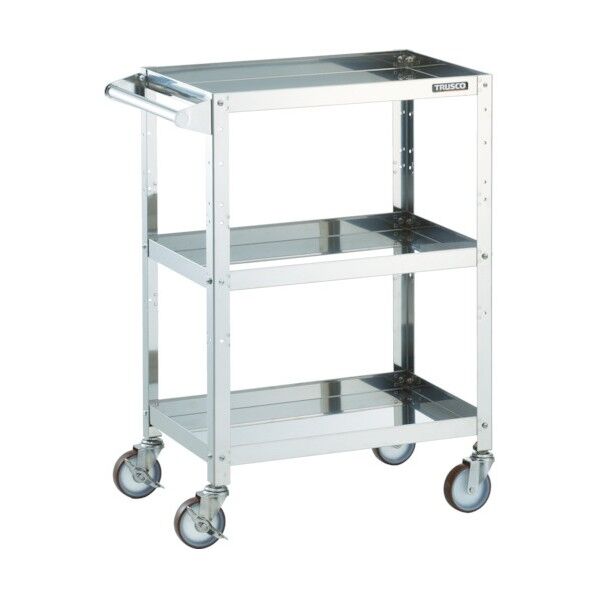 クリーンラビットワゴン (SUS304・ナイロンウレタン車輪・ハンドル付)