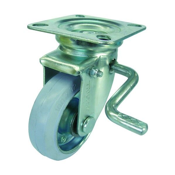 耐油性キャスター(プレス製ゴム車) 自在ダブルストッパー付