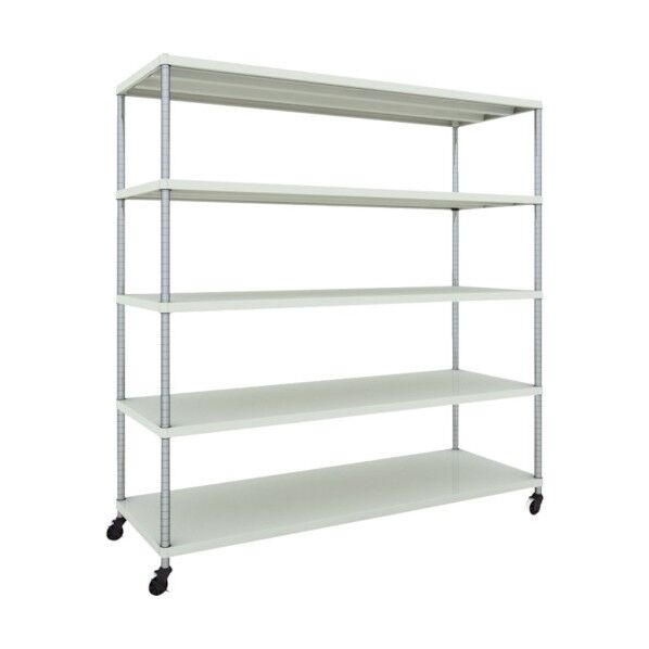 フェニックスラック 1800X600 5段 U車輪付 W色 PER-6665-U125-W 1