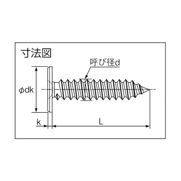 低頭タッピングねじ ステンレス M3X12