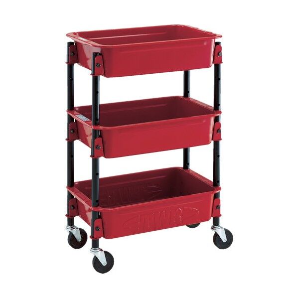 ツールワゴンロイヤル ハンドル無し 509×320 深3段 赤