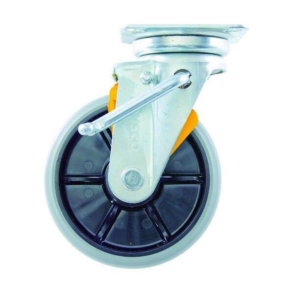 ブレーキサインプレート式キャスター(プレス製ウレタン車) かご車用