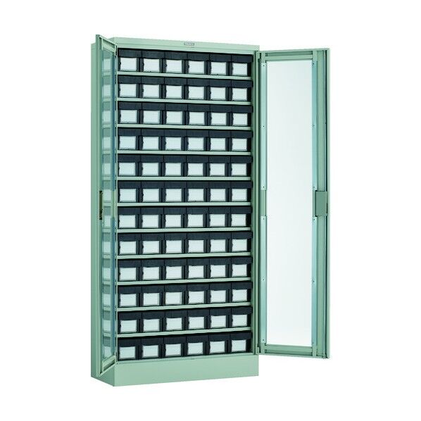 バンラックケース L型 両開キ扉 導電引出小X72個 H1790 TD611L-72S 1点