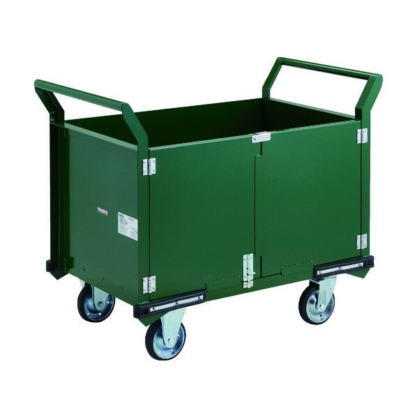 鋼鉄製運搬車 観音扉付 プレス車輪