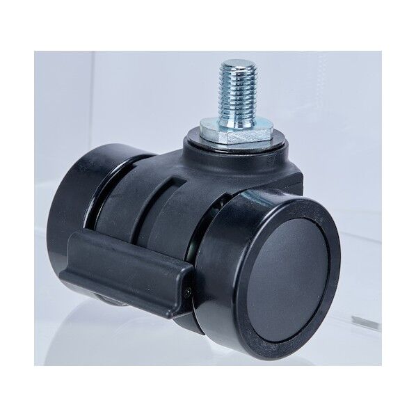 ねじ込み式重荷重用低床型 双輪キャスターダブルベアリング ナイロン車