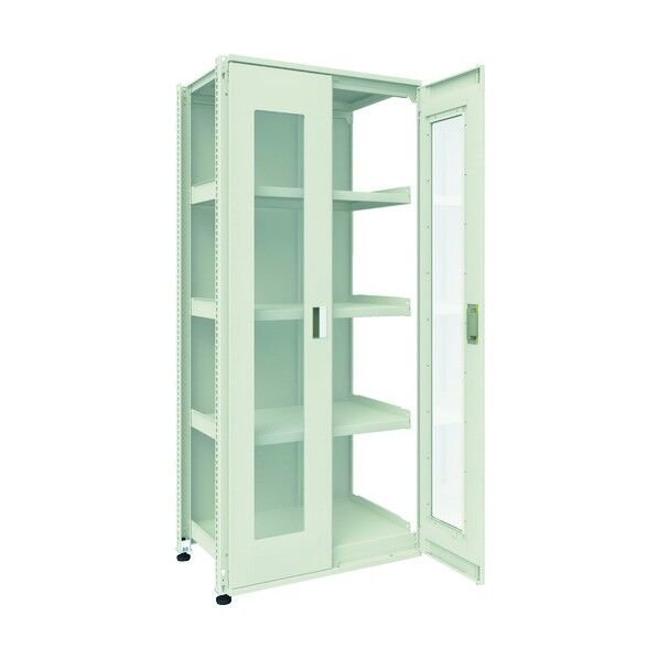 M3型中量ボルトレス棚 パネル・扉付 連結型両開きアクリル扉