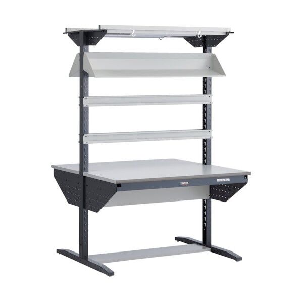 ライン作業台 (傾斜棚・レールハンガータイプ)