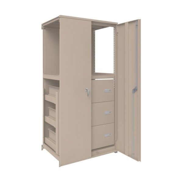 M2型軽中量ボルトレス棚 パネル・扉・引出し付 連結型