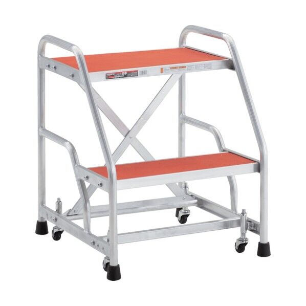 作業用踏台アルミ製キャスター付高さ0.6m2段 775 x 676 x 130 mm TAF-92 1