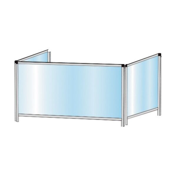 パーテーションスタンド三面タイプ450X900ロウ (塩ビ仕様) シルバー 936×460×530mm HBPL3F450X900E 1点