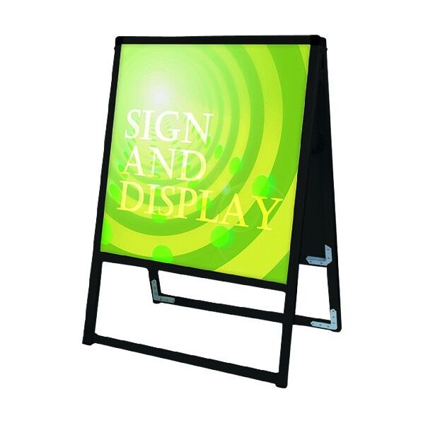 ブラックバリウススタンド看板 アルミ複合板タイプ 450×450両面 ブラック 486×370×695mm BVASKAP450X450R 1点