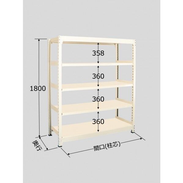中量棚BW型(500kg/段･単体･高さ1800mm･5段タイプ) BW-1345 1