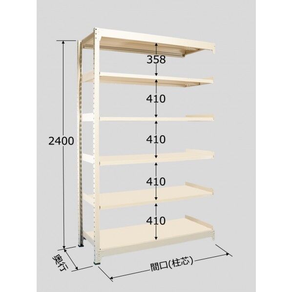 中量棚BW型(500kg/段･連結･高さ2400mm･6段タイプ) BW3126R 1