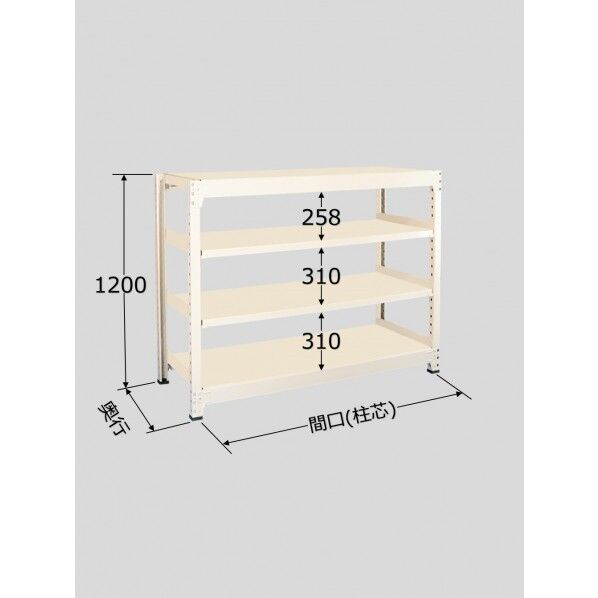 中量棚BW型(500kg/段･単体･高さ1200mm･4段タイプ) BW8764 1