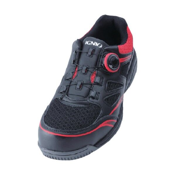 IGNIO ダイヤル式セーフティシューズ B種 ブラック×レッド25.5cm IGS1015TGF-BK/RD25.5 1