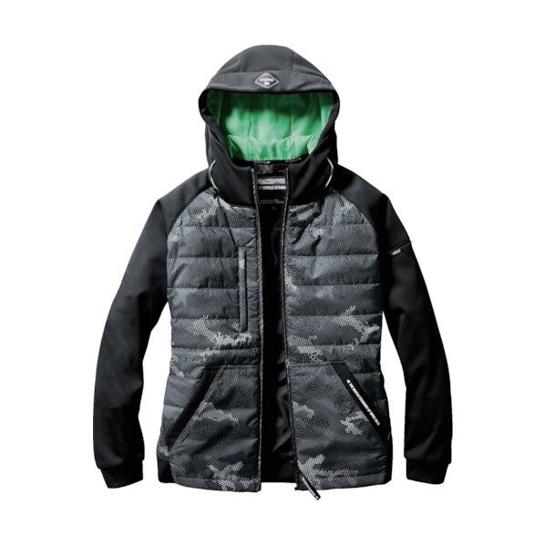 TC防風フーディジャケット  カモフラブラック 3210-38-XXL 1点