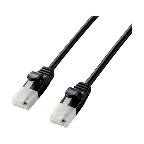 【法人専用品】やわらかLANケーブル CAT6A 爪折れ防止 10m ブラック LD-GPAYT/BK100 1点