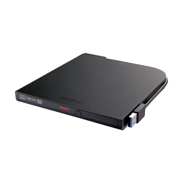 USB3.2(Gen1)対応 ポータブルDVDドライブ 書込ソフト添付 ブラック DVSM-PTV8U3-BKB 1点