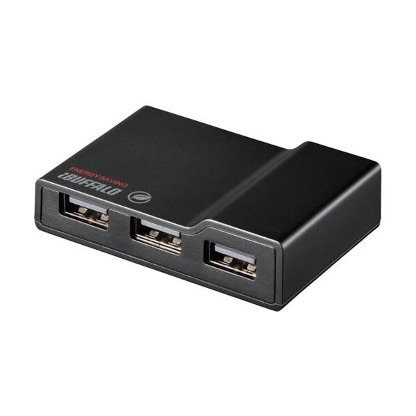 バッファロー USB2.0 電源連動節電機能付きセルフパワー4ポートハブ ブラック BSH4AE12BK 1個