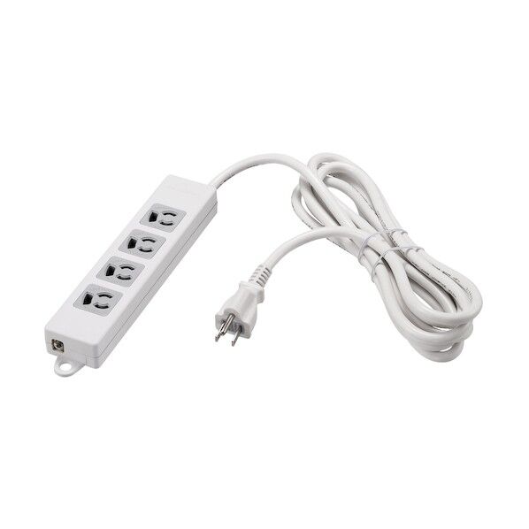 3ピン式電源タップ 4個口 5m ホワイト 2重構造 BTMTL3450WH 1点