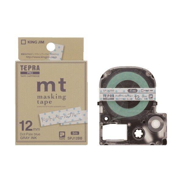 テプラPROテ-プドットブル/グレ-文字