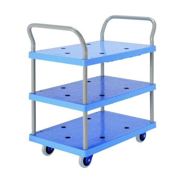 小型環境静音樹脂台車 3段式両ハンドル付 NP-119GS 1点