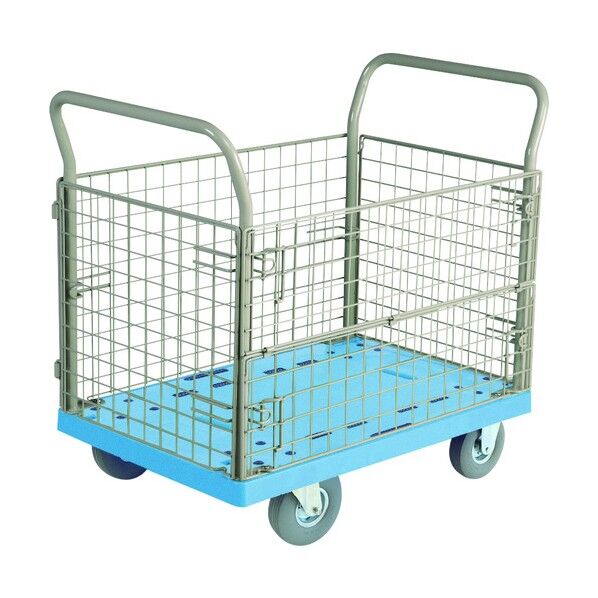 大型樹脂台車 金網付 ノーパンククッションタイヤ付 NP-307SL 1点