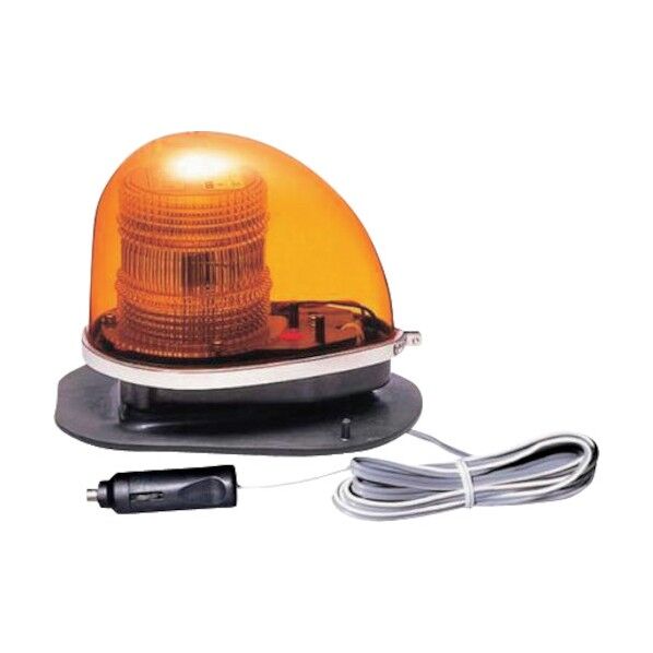 黄色丸型警光灯 2N型 ゴムマグネットタイプ (シガーライタープラグ付) 12V GFL-2NBY 1個