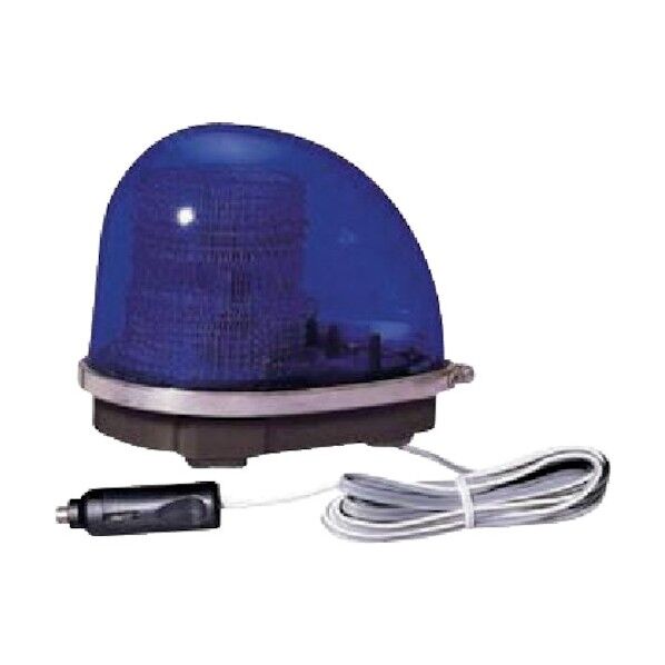 青色丸型警光灯 2N型 フェライトマグネットタイプ (シガーライタープラグ付) 12V MFL-2NBB 1点